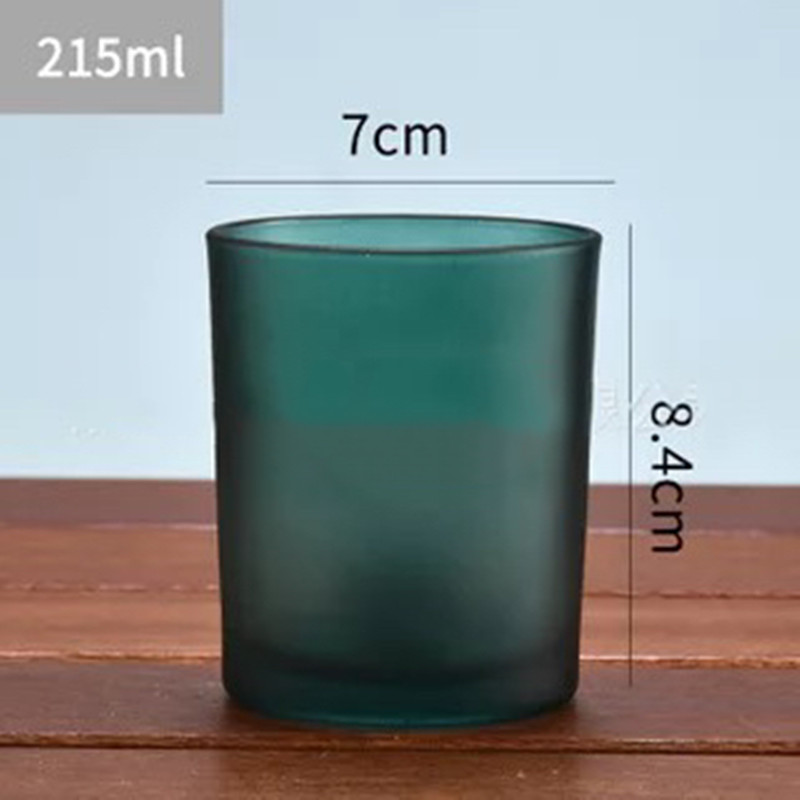 Medium Frosted Green CupDIY manual self-control Aromatherapy candle flower receptacle Mongolian yurts Frosting Cup candle pot candle container Candle cup Candlestick