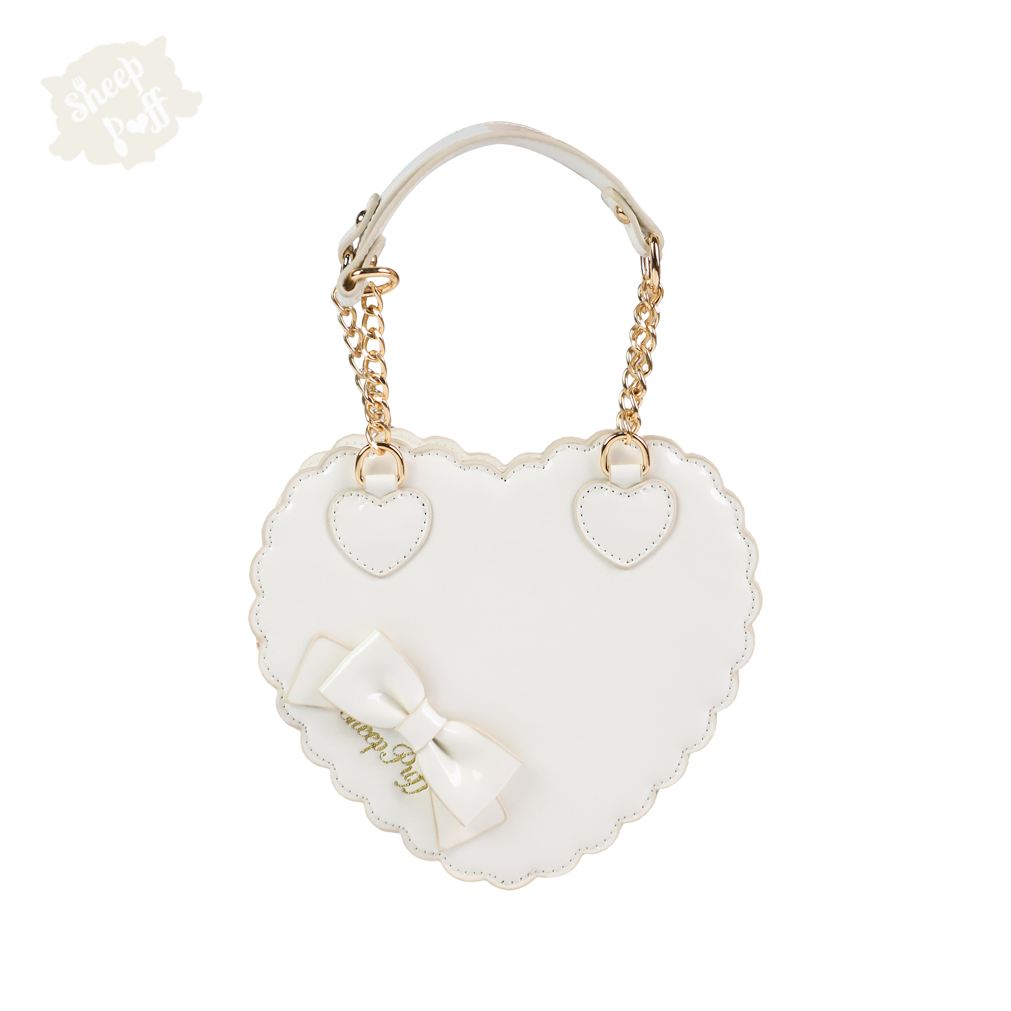 White【 Balance 】 trumpet Biscuits Love bag original Inclined shoulder bag Lolita female portable solar system bow Female bag