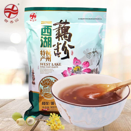 Сладкий Xiangyuan West Lake Fan Fan Hangzhou Specialty Osmanthus Lotus Seeding Nutrition Breakforge Breakgrough Lotus Powder 900G