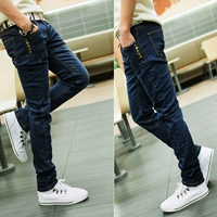 Quần jean nam co giãn nam chân mỏng màu đen phiên bản Hàn Quốc của quần xu hướng nam sinh xuân skinny jeans nam