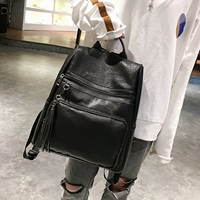 2017 mới thời trang retro ba lô nữ đơn giản xu hướng hoang dã pu mềm da công suất lớn ba lô campus bag balo du lịch nam