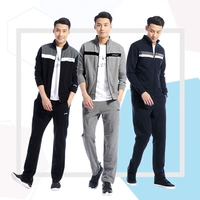 Li Ning thể thao phù hợp với nam giới 2017 loạt đào tạo mới áo len áo len sườn quần thể thao AWEM003 - Thể thao sau bộ nỉ nam adidas
