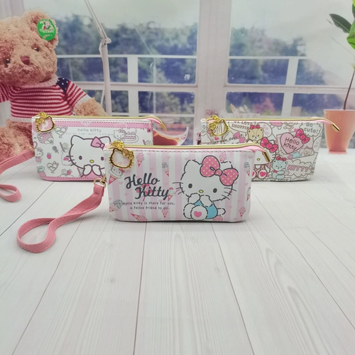 Hello kitty, мультяшная универсальная портативная сумка для паспорта, барсетка, мобильный телефон, бумажник, картхолдер