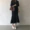 Thai sản phiên bản Hàn Quốc mùa hè mới giản dị váy dài váy siêu cổ tích đầu gối bà bầu dài đầm mẹ nóng bỏng - Áo thai sản