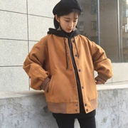 Phong cách Harajuku phiên bản Hàn Quốc của đồng phục dơi tay áo hai dây retro bóng chày bf nữ sinh viên áo khoác dài tay mùa thu và mùa đông thủy triều