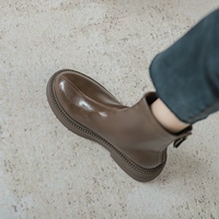Martens, демисезонные короткие сапоги с молнией в английском стиле, ботинки, коллекция 2022, из натуральной кожи, в британском стиле