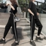 Hàn quốc phiên bản của băng lụa chín điểm quần thể thao nữ mùa hè lỏng thường giảm béo eo cao phần mỏng quần hậu cung sinh viên chùm feet quần quần áo vintage