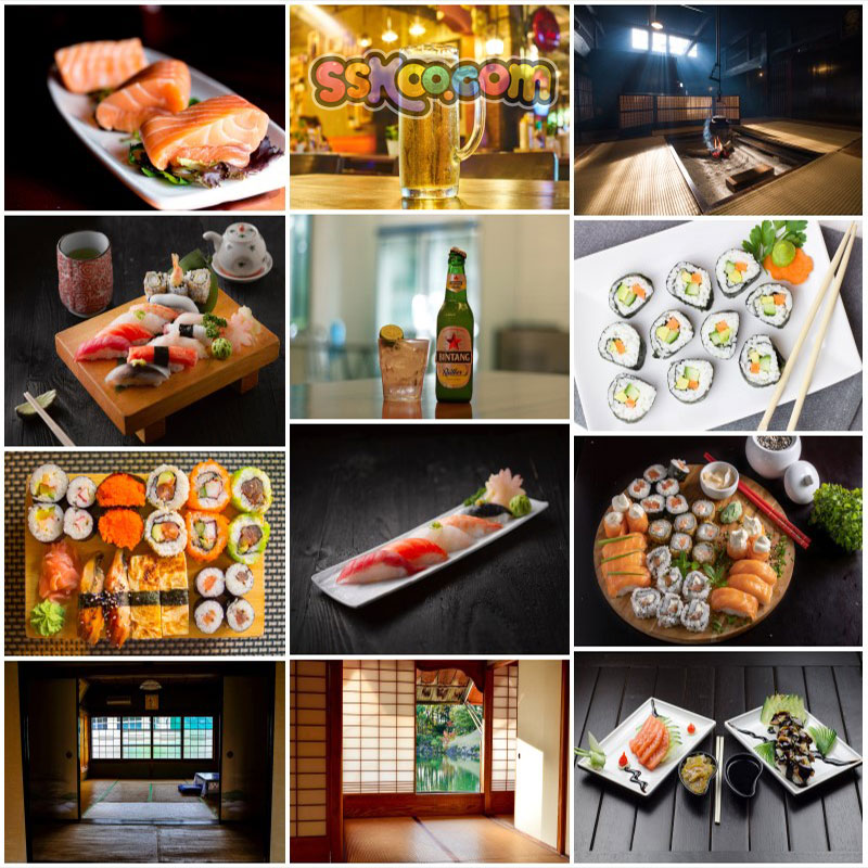 美食海鲜寿司场景高清JPG摄影照片4K壁纸背景图片插图设计素材