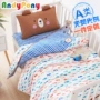 Mẫu giáo chăn ba mảnh trẻ em giường sáu mảnh bé nap core bé giường cotton kit giường 褥 	ga giường màu hồng cho bé gái	