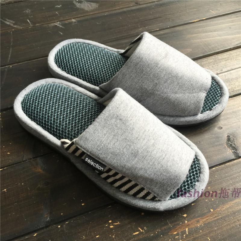 Light Greyforeign trade Export Japan Japanese  indoor slipper Silence Not hurt floor man slipper ventilation foreign trade slipper