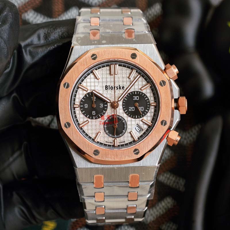 Rose Gold Silver Shell White Face Black CircleFM26331AP panda Wrist watch The royal family offshore series  Same Chaopai steel strip wrong whole Mechanics Wristwatch
