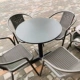 Bàn ghế ngoài trời kết hợp quán trà sữa ngoại thất ban công ba mảnh sân trong giải trí bàn trà ghế giả mây có ô