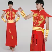 Trang phục dân tộc Trung Quốc múa rồng trang phục Trung Quốc trống thêu phong cách Trung Quốc phù hợp với nước đỏ