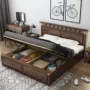 Tất cả các giường gỗ rắn 1,8 Ash Trung Quốc Walnut giường đôi lưu trữ hộp cao gỗ Bắc Âu nội thất ánh sáng sáp sang trọng - Giường mẫu giường ngủ đẹp gỗ tự nhiên