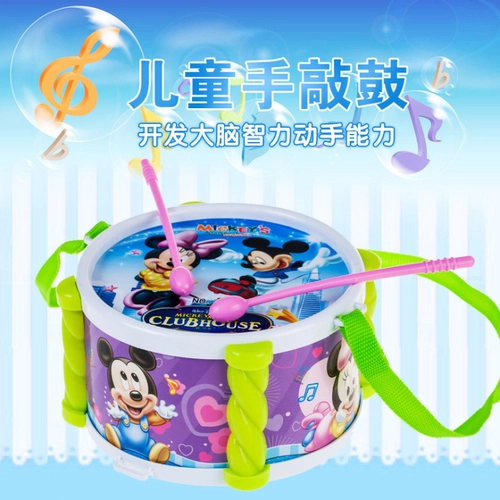 Мультяшный металлофон с веревкой, музыкальные инструменты, барабан, барабаны, двусторонная игрушка