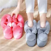 Dép cotton của phụ nữ ấm đôi tháng dày đôi mùa đông Phiên bản Hàn Quốc của ngôi nhà dễ thương lông trong nhà bao gồm tất cả với giày bông
