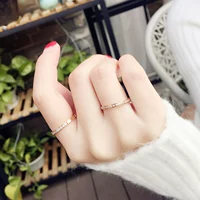 Nhẫn kim cương Row Nhật Bản và Hàn Quốc Nhẫn đuôi 18k sinh viên thủy triều ngón trỏ nhẫn nữ bầu không khí ngón tay nhỏ xu hướng thời trang trang sức nhẫn hột xoàn