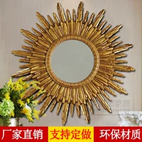 Зеркало на солнечной энергии для гостиной, диван, креативное круглое украшение, в американском стиле, легкий роскошный стиль