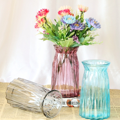 彩色透明玻璃花瓶现代简约客厅