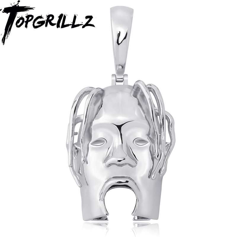 Silver LargeEurope and America Hip hop singer Travis scott head portrait Pendants ASTROWORLD Chaopai Jewellery Necklace ornaments