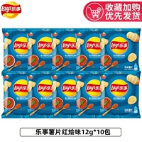 [10 упаковок] Чипсы для картофеля Lewate Красный тушеный вкус*10 упаковок