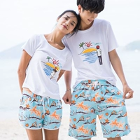 Летние быстросохнущие пляжные штаны подходит для мужчин и женщин, шорты для отдыха для влюбленных, оверсайз, быстрое высыхание