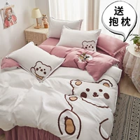 Брендовое полотенце, хлопковый комплект, простыня, популярно в интернете, с вышивкой, 4 предмета, в корейском стиле, стиль «принцесса», легкий роскошный стиль