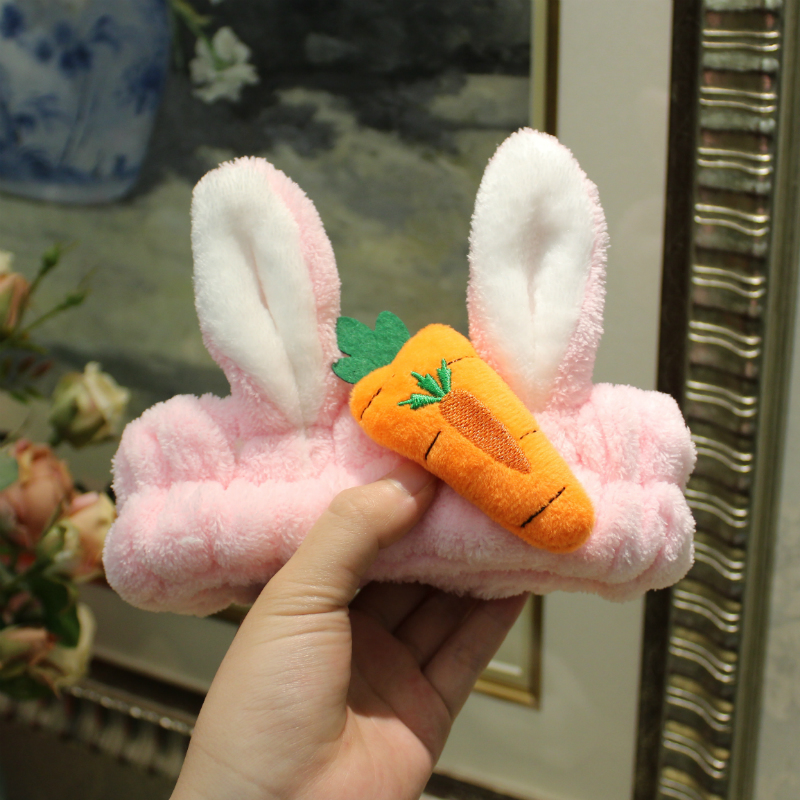 Milky Whitethe republic of korea wash one 's face Hair band lovely Simplicity Internet celebrity Place a mask on the face Headband hair hoop female Hair bundle Headwear Headband Gargle Make up