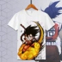 Dragon Ball Tôn Ngộ Không Dragon Ball Siêu Super Saiyan Phim Hoạt Hình Ngắn Tay Áo T-Shirt Anime Ngoại Vi Trẻ Em Mặc ảnh sticker buồn