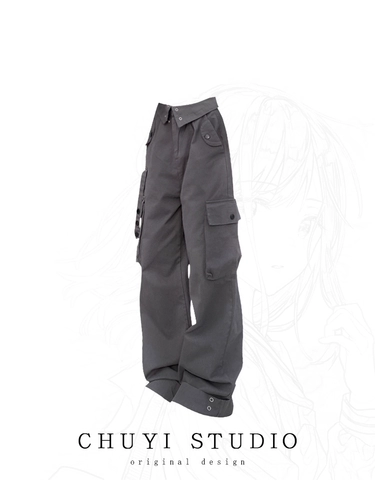 Брендовые дизайнерские штаны, в американском стиле, высокая талия, свободный прямой крой, тренд сезона