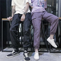 Mẹ gà 18 Hàn Quốc hip hop túi dụng cụ rắn màu chùm chân quần giản dị shop thời trang nam
