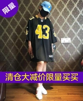 Harajuku đồng phục bóng rổ kích thước lớn nữ mùa hè lỏng lẻo hip hop Áo thun học sinh dài phần đồng phục bóng chày nam và nữ những người yêu thích - Thể thao sau quần áo the thao nam mùa hè