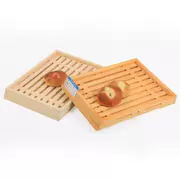 Nhật Bản pallet gỗ hình chữ nhật khay bánh mì tròn bằng gỗ tấm gỗ tấm trái cây đĩa gỗ - Tấm