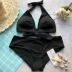 Sexy bikini ba điểm chia bikini Thời trang đơn giản không cảm giác thoải mái màu sắc nghệ thuật thử nghiệm catwalk áo tắm phụ nữ Bikinis