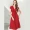 Váy quấn cổ chữ V màu đỏ tuyệt đẹp mùa hè 2021 tính khí mới thời trang phụ nữ váy ôm mùa hè - Váy dài