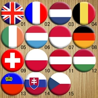 Западные и европейские значки национальных флагов, Франция, Германия, Швейцария, Люксембург, Билли, польский, Люксембург и т. Д.