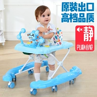 Baby Walker 6 7-18 tháng chống rollover đẩy có thể ngồi cho bé tập đi bộ nhạc gấp đa chức năng xe cho bé tập đi