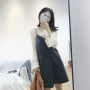 Hàn Quốc phiên bản của mềm pu da váy dây đeo váy trẻ em mùa xuân 2018 mới khí dây đeo váy dưới một chiếc váy các kiểu váy đầm chữ a