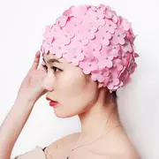 Thời trang dễ thương suối nước nóng mũ hoa cánh hoa tóc dài mũ bơi nữ ba chiều hoa kích thước lớn áo tắm nữ mũ bơi - Mũ bơi