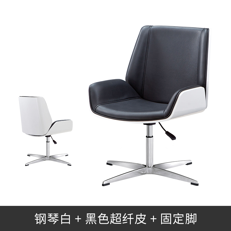Piano white black microfiber leather fixed feet