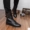 Giày nam mùa thu xu hướng Martin ủng nam Giày cao gót ngắn Giày đế xuồng màu đen thời trang 45 yard Phiên bản Hàn Quốc của giày quân đội