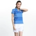 PEPSI Pepsi áo POLO thể thao nữ mùa hè giản dị sọc cotton tay áo ngắn 051125202 - Áo polo thể thao áo polo thể thao nam Áo polo thể thao