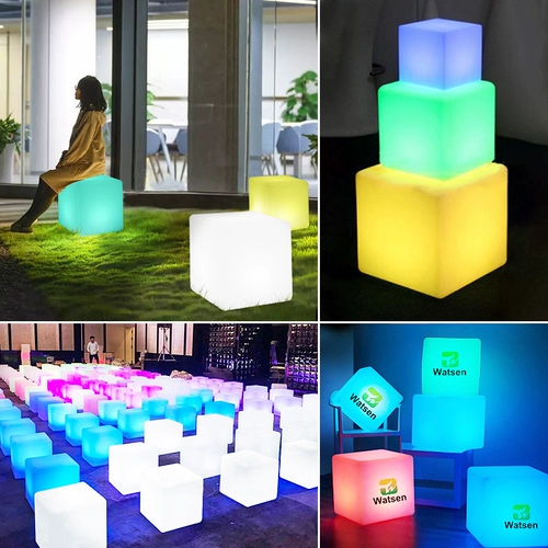 Светодиодный освещение куб -стул Creative Bar Ktv Стол открытый водонепроницаем