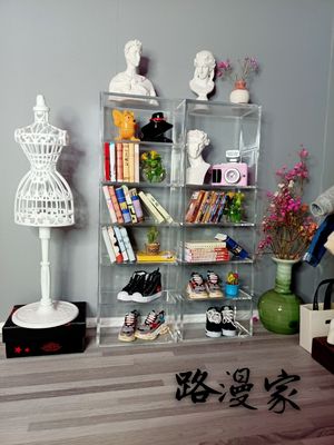 taobao agent Lu Manjia 6 -point baby uses a storage cabinet small cloth OB to use a transparent shelf bookshelf shoe rack