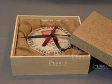 Чайная коробка 普洱茶饼木盒 白茶礼盒 单饼包装盒 高档麻布盖子七子饼松木包装