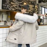 Áo khoác lông cotton cổ áo nữ 2018 mùa đông mới phiên bản Hàn Quốc dày bông độn bf dụng cụ áo khoác cotton