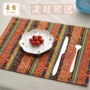 Thái sọc bảng mat bàn ăn vải placemat red blue retro tính năng phong cách dân tộc bữa ăn mat trà mat khăn trải bàn xưa