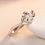925 bạc thiên thần hôn đơn giản hình trái tim chiếc nhẫn kim cương Hàn Quốc phiên bản của kim cương- nạm mở vòng doanh vòng bạn gái món quà pnj nhẫn cưới