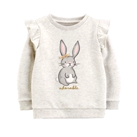 Милый кролик, жакет, детская хлопковая толстовка, футболка, круглый воротник, осенний