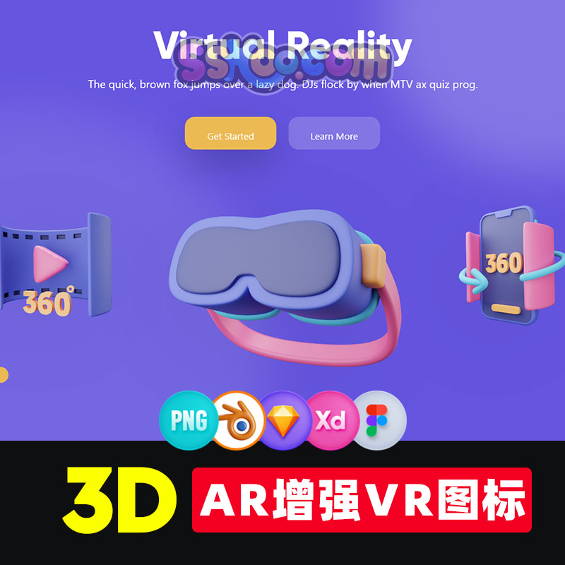 3D立体AR增强VR虚拟现实图片网页PNG免扣ICON图标设计Banner素材